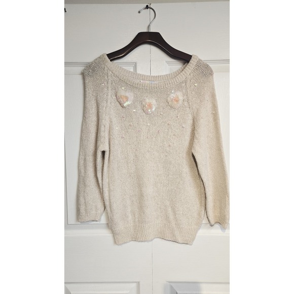 Vintage 70s Heidi Silk Angora Blend  Sequined Hearts Knit Sweater- Size Small - Picture 6 of 6